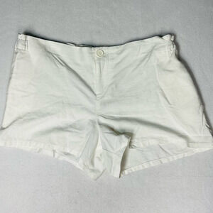 THE NINES BY HATCH XXL maternity white shorts elastic waist flat front NWT B57